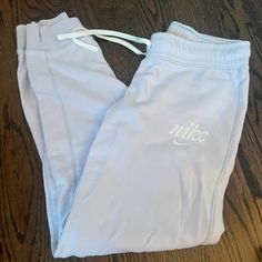 Never Worn But The Tags Are Off. Spring Nike Cotton Joggers, Nike Cotton Joggers For Spring, Spring Cotton Nike Joggers, Nike Jogger, Purple Joggers, Day List, Light Lilac, Purple Nikes, Nike Joggers