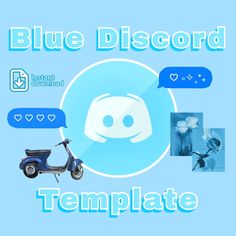 the blue discord template is displayed with images and text, including two scooters