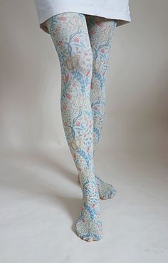 One Size / US woman's 5'-5'8" 98% Nylon, 2% Spandex Machine wash, tumble dry low Made by craftsman in Japan Made with the most advanced printing technology in Japan. Intricate, visually inspiring designs are dyed smoothly on smooth zokki tights. The prints remain opaque and in place when stretched Blue Tight Hosiery For Spring, Blue Stretch Hosiery For Spring, Blue Fitted Legwear For Spring, Stretch Blue Legwear For Spring, Blue Stretch Legwear For Spring, Dream Fashion, Printed Tights, Textile Designer, Printed Art