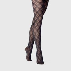 Women's Bias Plaid Tights - A New Day™ Black : Target Plaid Tights, Deku Cosplay, Floral Tights, Shaping Tights, Cute Tights, Patterned Tights, Sheer Tights, Fishnet Tights, Fashion Tights