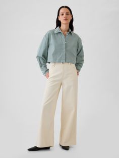 Organic Cotton Big Shirt | Gap Oversized Cotton Blouse With Placket, Gap Cotton Blouse Relaxed Fit, Gap Cotton Blouse With Relaxed Fit, Gap Relaxed Fit Cotton Blouse, Gap Cotton Button-up Blouse, Gap Cotton Shirt With Button Cuffs, Gap Work Shirt With Button Cuffs, Gap Shirt With Button Cuffs For Workwear, Gap Cotton Shirt With Pockets