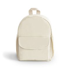 a white backpack on a white background