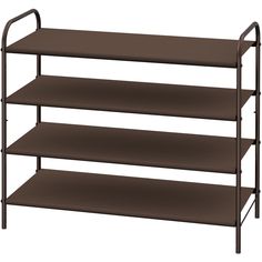 three tiered shelving unit in brown