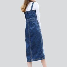 Add some serious '90s nostalgia to your summer wardrobe with our 2023 Summer Collection sleeveless jeans dress! This pencil-style dress features a medium wash. a resilient zipper. and a stylish button closure for a seamless blend of functionality and flair. Crafted to embody the spirit of rebellion intertwined with refined sophistication. this denim dress is the perfect blend of contemporary fashion and nostalgic grunge. With its edgy distressed pattern. it's not just a dress; it's a statement. Jeans Dresses For Women, Blue Pencil Dress, Womens Denim Dress, Stylish Jeans, Iconic Fashion, Cropped Denim Jacket, Medium Wash Jeans, The 1990s, Colored Denim