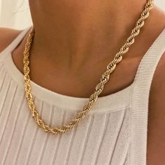 🌟18k Gold Twist Chain and Rope Chain Necklaces, Stainless Steel Rope Chain Necklace, Jewelry Gift for Her or Him, Necklaces for Women and Men🌟 🌟Enhance your style with the elegance of the 18k Gold Twist Chain and Rope Chain Necklaces - a set of versatile and timeless accessories suitable for both her and him. Crafted with precision from stainless steel and plated in luxurious 18k gold, these necklaces make a perfect jewelry gift. 🌟The twist chain and rope chain designs add a touch of sophistication and versatility, making them suitable for various occasions. Worn alone or layered, these Necklaces for Women and Men are symbols of enduring style and timeless beauty. Surprise your loved one with the 18k Gold Twist Chain and Rope Chain Necklaces, a perfect blend of versatility and luxury t Rope Chain Necklace, Chain Necklaces, Timeless Accessories, Necklaces For Women, Rope Chain, Necklace Jewelry, Long Necklace, Timeless Beauty, Jewelry Gift