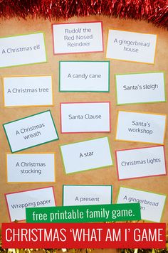 christmas family game with free printables for kids to play in the holiday season