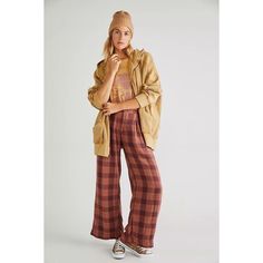 Perfect In Plaid, These Forever Classic Trousers From Cp Shades Are A True Autumnal Staple. Fit: Relaxed, Mid-Rise Fit With Slouchy Design Features: Classic Plaid Print, Dropped Pouch Pockets, Zip Fly And Button Closure, Smocked Waistband Why We <3 It: Comfy Meets Tailored With These Timeless, Wear-Everywhere Pants. What’s Care Fp? This Product Was Consciously Made To Reduce Our Footprint And Supports Our Mission To Be A Little Bit Better Every Day. Cp Shades For More Than 40 Years, Cp Shades Ha Cotton Wide Leg Pants For Daywear In Fall, Cotton Wide Leg Pants For Fall Daywear, Wide Leg Pants With Pockets For Fall Daywear, Plaid Trousers, Classic Trousers, Jumpsuit Trousers, Free People Pants, Plaid Print, Orange Red