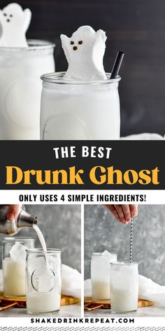 the best drunk ghost drink recipe only uses 4 simple ingredients and it's easy to make