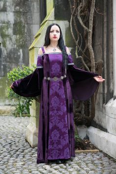 Lorelei Dress  most colours available by SuperstitchiousCo on Etsy Gothic Velvet Dress For Costume, Gothic Velvet Costume Dress, Purple Fantasy Dresses For Fantasy Events, Gothic Floor-length Medieval Dress For Cosplay, Fitted Fairytale Dress For Larp, Gothic Velvet Dress For Costume Party, Medieval Style Dresses For Cosplay With Fitted Bodice, Gothic Medieval Dress For Cosplay With Fitted Bodice, Medieval Cosplay Dress With Fitted Bodice