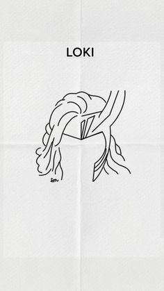 a drawing of a woman's head with the words loki on it