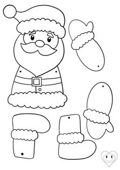 santa clause cut out from paper and glue