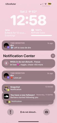 an iphone screen showing the notifications for people to use on their cell phones,