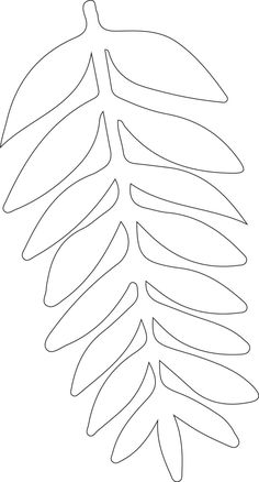 a drawing of a leaf that is very thin and has no leaves on the top