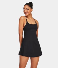 Black Workout Dress, Black Athletic Dress Outfit, Golf Dress Outfit, Orlando Outfits, Halara Dress, Athletic Dresses, Workout Dress, Basic Black Dress, Gym Fashion