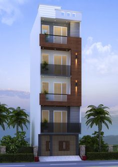 an artist's rendering of a modern apartment building