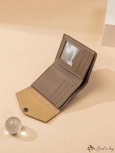 BirdinBag - Chic Contrast Color PU Womens Wallet - Compact with Multi-card Slots & Coin Holder Beige Trifold Wallet With Card Slots For Daily Use, Beige Bifold Wallet With Card Slots, Beige Rectangular Trifold Wallet With Card Slots, Beige Wallets With Interior Card Slots For Daily Use, Beige Wallet With Interior Card Slots For Daily Use, Beige Bifold Card Holder For Daily Use, Womens Wallet, Coin Holder, Word Wrap