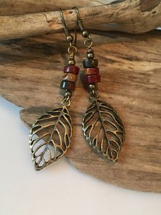 A personal favorite from my Etsy shop https://www.etsy.com/listing/564094683/boho-earrings-earth-jasper-heishi-beads Earth Colors, African Jewelry, Heishi Beads, Leaf Charms, Jasper Beads, Stone Earrings, Boho Earrings, Cincinnati, Making Ideas