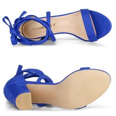 These lace-up block heels can be the perfect pair to add a few inches to your frame, elongate your legs, and rock every dress, denim jeans, or skirt with ease! These lace-up block-heel sandals also keep your look trendy and elegant. Faux suede vamp, more textured. Rubber Outsole and ABS heel, anti-slip effectively. Moderate heel height, makes you feel more comfortable. Please check your size to make sure the item fits before ordering. Heels Strappy, Ankle Strap Chunky Heels, Hot Pink Heels, Lace Up Block Heel, Strappy Stilettos, Kitten Heel Sandals, Womens Chunky Heels, Back To College, Chunky High Heels