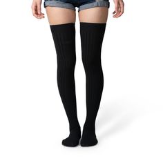 PRICES MAY VARY. Form-Fitting Socks - Put your best foot forward with thigh-high womens cotton socks! The soft, fitted fabric of our cotton socks hugs your legs for a flattering look. These socks cover your feet, calves and thighs with just the right length without losing shape or elasticity. Supportive Compression Ribs - If you're looking for a comfortable fit with optimum support, these practically designed tall socks are what you need! Featuring compression ribs and arch support, these womens Fitted Ribbed Thigh High Socks, Fitted Cotton Thigh High Socks, Stretch Cotton Thigh-high Socks, Fitted Cotton Knee-high Legwear, Black Cotton Knee-high Leg Warmers, Stretch Cotton Socks For Stocking Stuffers, Comfortable Over-the-knee Socks, Comfortable Fitted Over-the-knee Socks, Fitted Cotton Hosiery