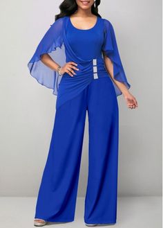 Jumpsuits For Women Plus Size, Plus Size Jumpsuit Wedding, Blue Jumpsuit Outfit, Jumpsuit Outfit Wedding, Classy Jumpsuit Outfits, Wedding Guest Outfits, Classy Jumpsuit, Long Jumpsuit, Blue Jumpsuit