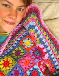 Summer garden throw Granny Square Blanket Edging, Attic 24 Crochet, Colourful Blanket, Blanket Crochet Ideas, Doll Blankets, Crochet Sampler Blanket, 1950s Housewife, Free Baby Blanket Patterns, Chunky Baby