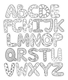 the alphabet is made up of letters and numbers with different patterns on it, including one letter