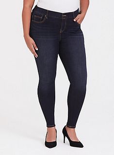 Plus Size Bombshell Skinny Jean - Premium Stretch Dark Wash, NEWCASTLE Queen Style, Cowl Neck Hoodie, Plus Size Womens Clothing, Plus Size Jeans, Sky High, Designer Suits, Newcastle, Boyfriend Jeans, Saree Designs