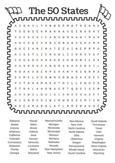 the 50 states word search puzzle