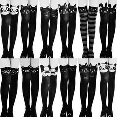 Tattoo Tights, Anting Manik, Designer Leggings, Chique Outfits, Leggings Design, Kitty Cats, Kawaii Clothes, Animal Tattoos, Pastel Goth