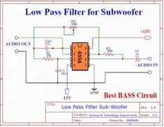 the low pass filter for subwoofer circuit is shown in this diagram, it shows