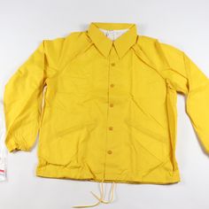 Vintage 70s Ebert Sportswear Lined Nylon Jacket Jacket New Withtags Yellow Mens Large Measurements Are: 23 Inches From Underarm To Underarm 27 Inches From Top To Bottom Nylon With Cotton Lining Check Out My Other Items In My Store Vogue Squared! Graybin Retro Yellow Windbreaker For Spring, Vintage Yellow Long Sleeve Windbreaker, Yellow Vintage Long Sleeve Windbreaker, Retro Yellow Windbreaker For Fall, Retro Yellow Outerwear With Pockets, Retro Yellow Windbreaker For Winter, Retro Yellow Windbreaker For Streetwear, Yellow Retro Windbreaker For Streetwear, Sporty Yellow Windbreaker For Spring