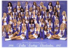 the cheerleaders are posing for a photo together