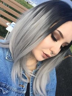 Split Bangs, Grey Bob Hairstyles, Bob Lace Front Wigs, Cool Hair Color