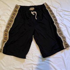 Gucci Short Set Never Been Worn Short Gucci Bottoms For Summer, Designer Black Gucci Bottoms, Lui Viton, Gucci Shorts, Gucci Clothes, Future Man, Mens Shorts Outfits, Gold Shorts, Jumpsuit Men