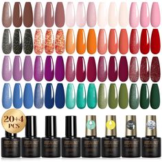 PRICES MAY VARY. What You Get: ROSALIND 20 colors gel polish (5ml per bottle, mini size) + glitter top coat + glossy top coat + matte top coat + base coat. Classic and stylish purple, blue, orange, yellow, green and more for all year round and everyday life! Make your nail art life more colorful. Long-Lasting Shine: Simply apply the base coat, gel color polish and gel top coat and use the nail lamp for a quick and proper 60-120 seconds curing process to enjoy a glamorous manicure for up to 21 da Round Nail Designs, Faded Nails, Easter Nail Designs, Matte Top Coat, Manicure Inspiration, Green Nail Designs, Coat Classic, Cute Nails For Fall, Glitter Top