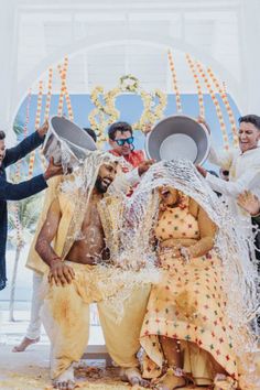 Capturing the essence of friendship and camaraderie, this couple radiates positive energy and contagious smiles.  😄❤️🌟 | HYATT ZILARA CAP CANA WEDDING | Event Planner : Unique Stories Weddings | Mehendi : Ava’s Mehndi | PositiveVibesOnly | Bride and Groom | Haldi Ceremony | Ptaufiq Photography | Haldi Photoshoot, Haldi Ceremony Decorations, The Friendship