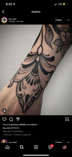 a person's arm with tattoos on it and an image of the same tattoo