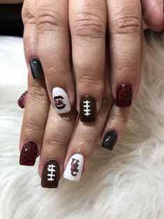 Carolina Gamecocks Nails, Gamecocks Football, Football Nails, Fancy Nancy, Nail Ideas, Nail Designs, Nail Art