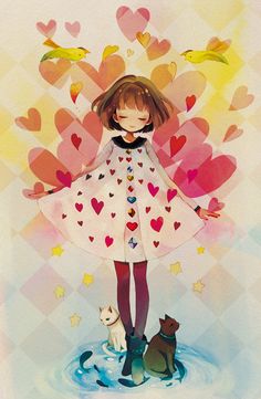 수채화 그림, Manga Illustration, Art Journals, Anime Kawaii, 그림 그리기, Anime Style, Cat Art