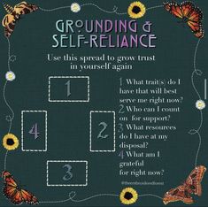 the grounding and self reliance game with butterflies on it