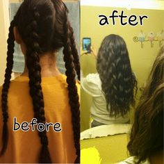 HOW TO: Making your hair wavy with braids! 1.) Braid your hair into multiple Dutch braids (basically backwards braids) 2.) Apply gel and hairspray and leave for ATLEAST 5 hours or overnight 3.) Undo braids and your all done! :) **better when hair is slightly damp** Waves Overnight, Wet Hair Overnight, Braided Braids, Glamorous Hairstyles