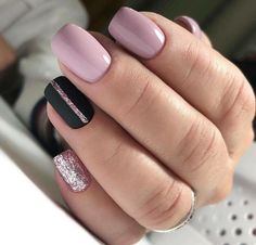 Makijaż Smokey Eye, Black Nail, Elegant Nails, Pretty Acrylic Nails, Fancy Nails, Nail Polishes