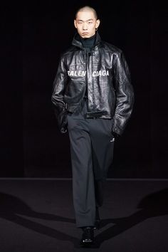 Balenciaga Leather Jacket, Demna Gvasalia, Balenciaga Men, 2016 Menswear, Fashion Weeks, Mens Winter Fashion