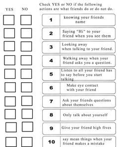 a printable checklist for friends who are looking at something in the same direction