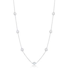 Diamond By The Yard Necklace in 14k White Gold - Laura's Gems Diamond By The Yard, Gem Diamonds, Choker Pendant, Chain Choker, High Jewelry, Huggies Earrings, In Design, White Gold Diamonds, Diamond Pendant