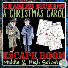 the poster for charles dickens's christmas carol escape room middle and high school