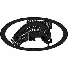 a black and white image of a fish in a circle with the word bass on it