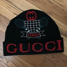 New. Never Worn. Very Soft And Warm Classic Gucci Hat With Embroidered Logo, Designer Black Winter Hat, Designer Black Hat For Streetwear, Trendy Gucci Hat With Short Brim, Casual Gucci Hat With Embroidered Logo, Casual Gucci Cap, Designer Gucci Hats With Embroidered Logo, Gucci Hat, Hat Men