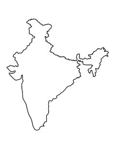 the outline of india on a white background