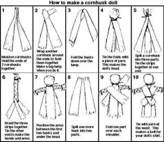 instructions for how to make a corn husk voodoo doll step - by - step